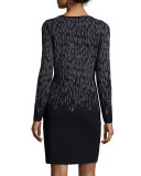 Crewneck Jacquard Long-Sleeve Dress