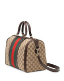 Vintage Web Boston Bag, Beige/Ebony/Cocoa