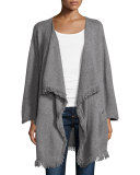 Farid Fringe Open-Front Tweed Cardigan