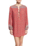 Pretty Tough Printed Lace-Up Tunic
