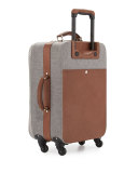 Men's Leather & Wool-Cashmere Trolley Suitcase, Tan/Gray