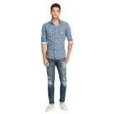 Floral Slub Cotton Sport Shirt