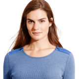 Cotton Zip-Shoulder Top