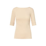 Stretch Cotton Boatneck Tee