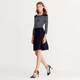 Striped Fit-and-Flare Dress