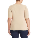 Stretch Cotton Boatneck Tee