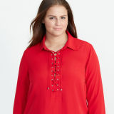 Lace-Up Crepe de Chine Tunic