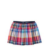 Plaid Poplin Pull-On Skirt