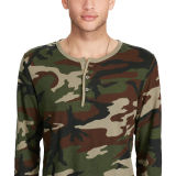 Camo Cotton Jersey Henley