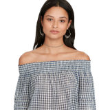 Plaid Off-the-Shoulder Top