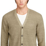 Linen-Silk V-Neck Cardigan