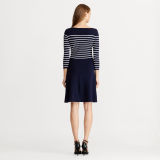 Striped Fit-and-Flare Dress