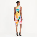 Floral-Print Crepe Dress