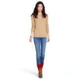 Cable Cashmere V-Neck Sweater