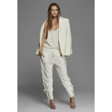 Leather-Fringe Fleece Jogger