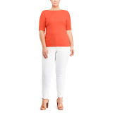 Stretch Cotton Boatneck Tee