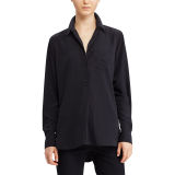 Crepe Long-Sleeve Tunic Top