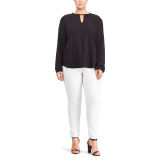 Crepe de Chine Long-Sleeve Top