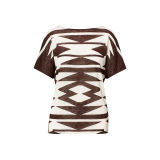 Geometric-Print Jersey Top