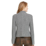 Aran-Knit Mockneck Sweater