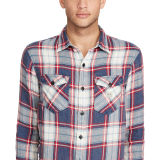 Plaid Linen-Cotton Workshirt