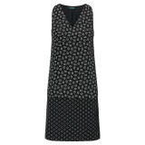 Pattern-Blocked Crepe Dress