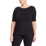 Stretch Cotton Boatneck Tee