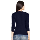 Cable Cashmere V-Neck Sweater