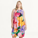 Floral-Print Crepe Dress