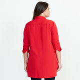 Lace-Up Crepe de Chine Tunic