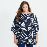 Graphic-Print Poncho