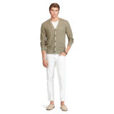 Linen-Silk V-Neck Cardigan