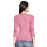 Cable Cashmere V-Neck Sweater