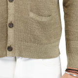 Linen-Silk V-Neck Cardigan