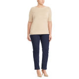 Stretch Cotton Boatneck Tee