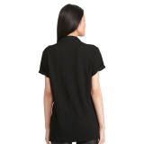 Lace-Up Mesh Polo Shirt