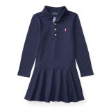 Stretch Long-Sleeve Polo Dress