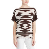 Geometric-Print Jersey Top