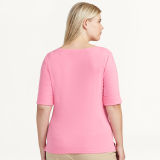 Stretch Cotton Boatneck Tee
