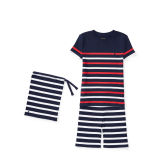 Striped Cotton Sleep Short Set