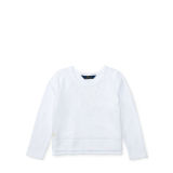 Lace-Inset Terry Pullover