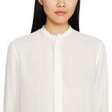 Banded-Collar Silk Shirt