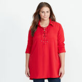 Lace-Up Crepe de Chine Tunic