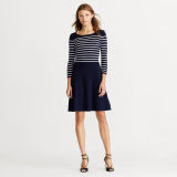 Striped Fit-and-Flare Dress