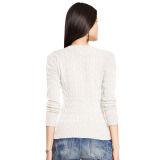 Cable Cashmere V-Neck Sweater