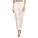 Leather-Fringe Fleece Jogger