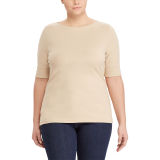 Stretch Cotton Boatneck Tee
