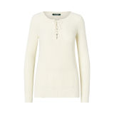 Cotton-Blend Lace-Up Sweater