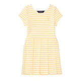 Striped Pleated Ponte Dress