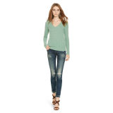 Cable Cashmere V-Neck Sweater